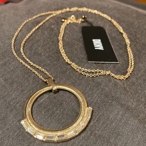 DKNY Gold-Tone Crystal Baguette 36" Pendant Necklace